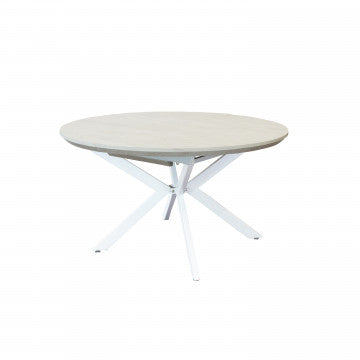 Tavolo rotondo allungabile piano MDF melaminico struttura metallo bianca
