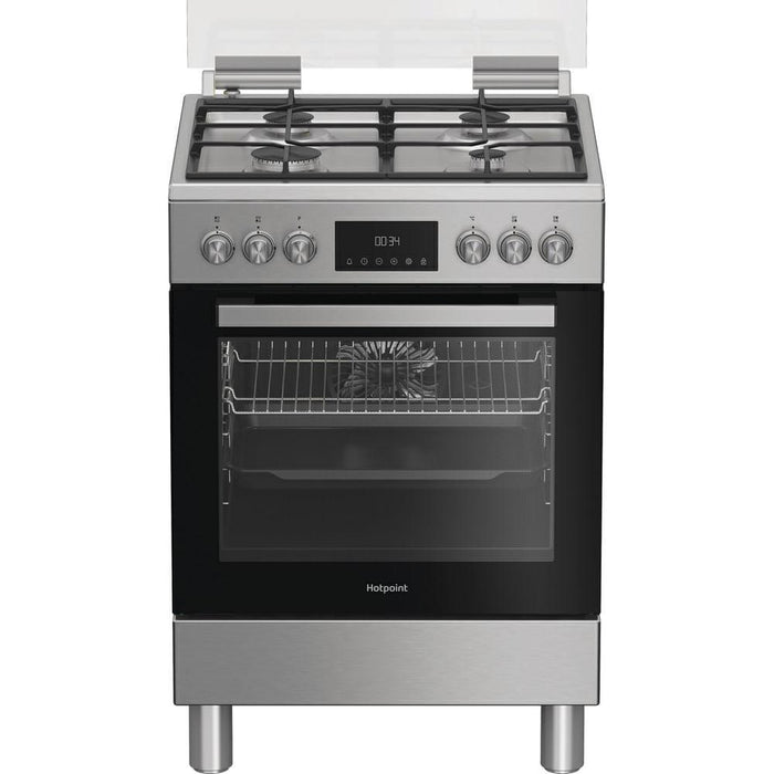 Hotpoint Cucina A Gas 4 Bruc.forno Elet.72lt 60x60 Inox H6g5lmx