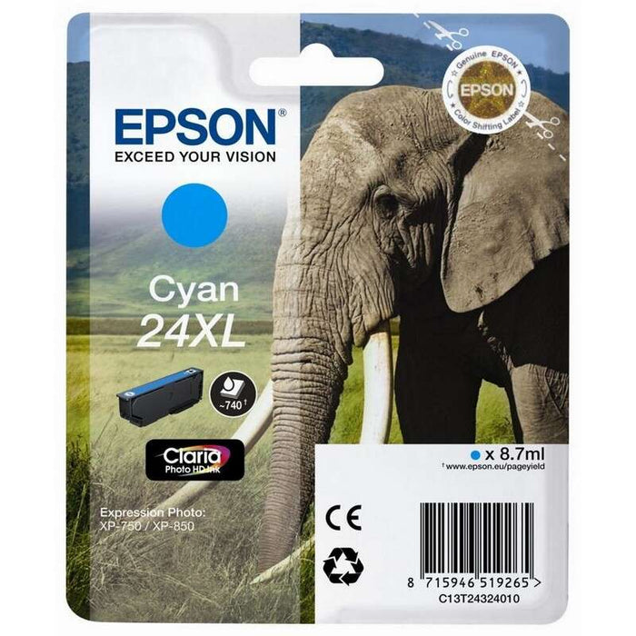 Epson T2432 (24XL) Ciano Cartuccia d'Inchiostro Originale - C13T24324012
