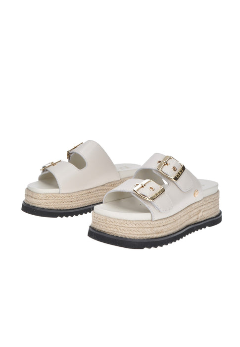 Sandalo Doja 4515 Cult Due Fasce Chiuse Con Fibbie Imbottito In Pelle Fondo Gomma Para Alta 6 Cm