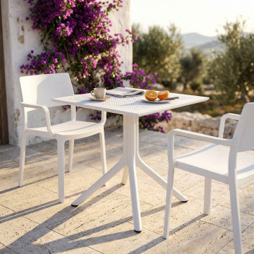 Tavolo Jarvis Polipropilene Bianco 70x70x75h cm