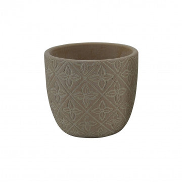 Vaso piccolo in fibra sintetica marrone 13x13x11,5 cm