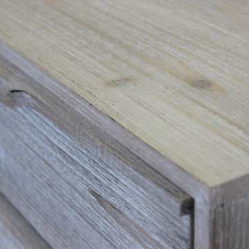 Cassettiera 5 cassetti legno paulonia MDF 60x40x95 cm colore tortora
