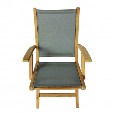 Poltrona pieghevole in teak e textilene 58x55x89 cm peso 7 kg