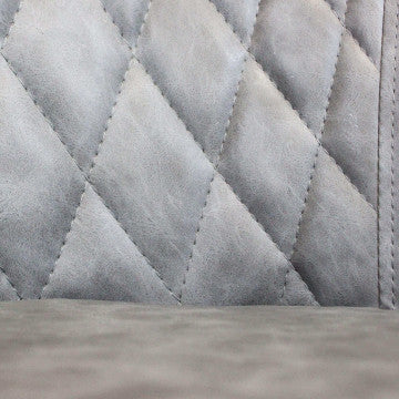 Poltrona struttura metallo seduta schienale ecopelle grigia 56x60x87cm