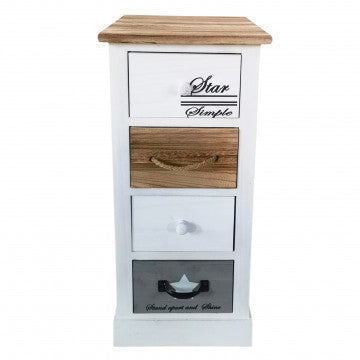 Mobiletto in legno con 4 cassetti, dimensioni 29x27x63 cm