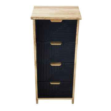 Mobiletto in legno con 4 cassetti, dimensioni 34x25x77 cm