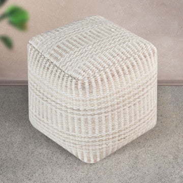 Pouf quadrato in cotone e lana, dimensioni 40x40x40 cm, peso 2,46 kg