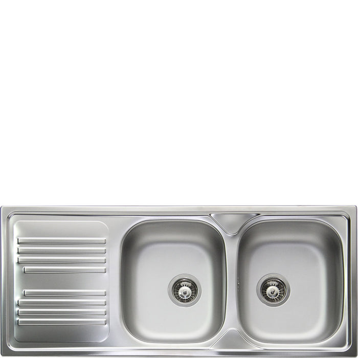 Lavello Smeg Inox Due Vasche Gocciolatoio Sinistra