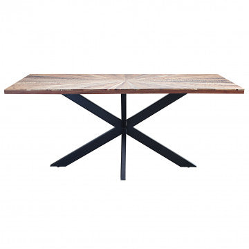 Tavolo in acacia e metallo nero 180x90x77h cm