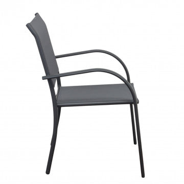 Poltrona impilabile struttura alluminio seduta schienale textilene 56x63x86cm