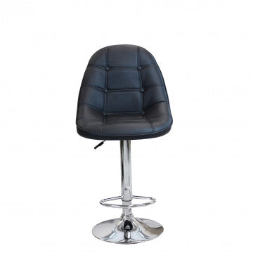 Sgabello regolabile in metallo e ecopelle, altezza 95-116 cm