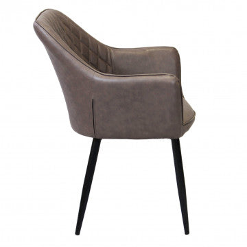 Poltrona struttura metallo seduta schienale ecopelle 56x60x87 cm