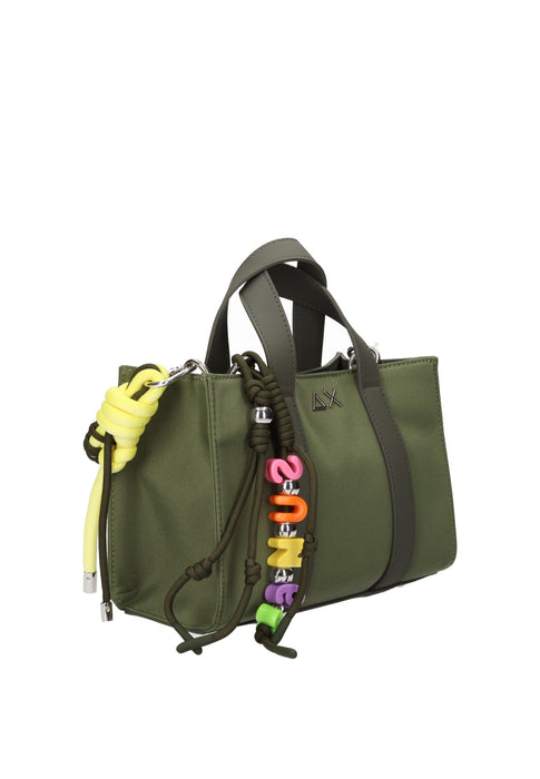 Borsa A Mano Mini Bar Everyday SUN68 In Tessuto Resistente Con Chiusura Magnetica E Tracolla Charm Colorata 23x17x11 Cm