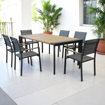 Tavolo allungabile 150/200x100 cm effetto legno struttura alluminio