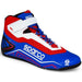 Stivali Racing Sparco K-RUN azzurro rosso vista frontale