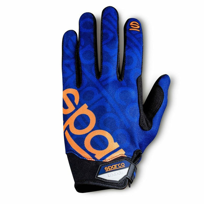 Guanti da meccanico Sparco azzurri con logo arancione