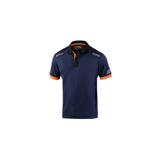 Polo a maniche corte Sparco TW blu scuro con dettagli arancio