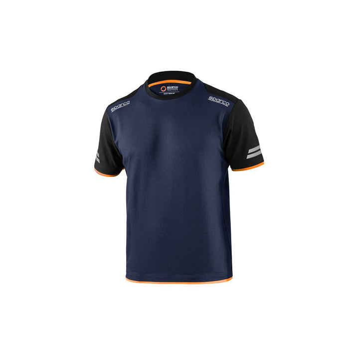 Maglia Sparco TW uomo blu scuro con dettagli arancioni