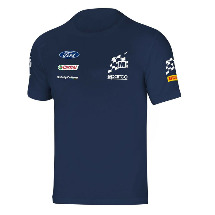 Maglia a maniche corte Sparco blu con loghi auto