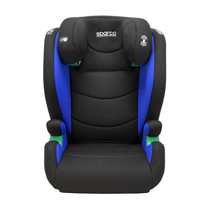 Seggiolino auto Sparco S01928IAZ azzurro, vista frontale completa