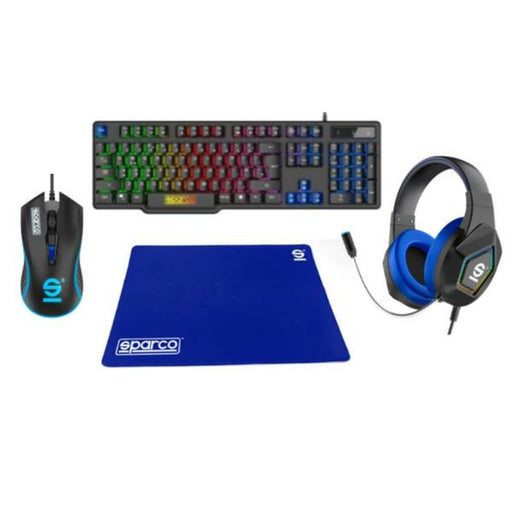 Set gaming Sparco SPGAMEKITESP con accessori RGB e tappetino