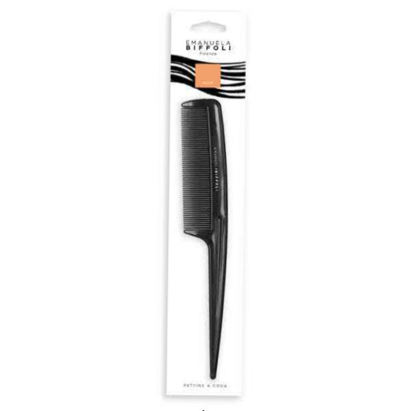 BIFFOLI PETTINE MANICO FINE PLASTICA NERO