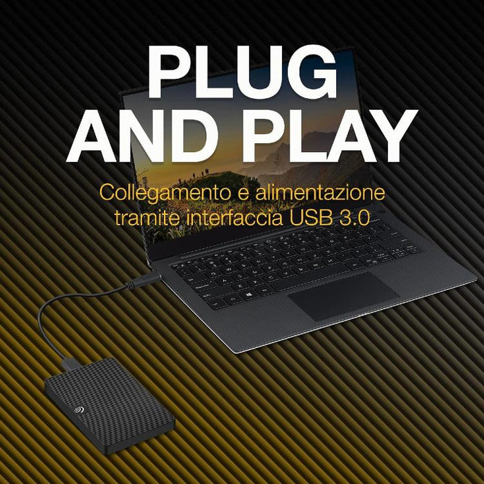 Seagate Expansion +Rescue Hard Disk Esterno 2Tb Hdd Ext 2.5" Memoria Pc Ps4