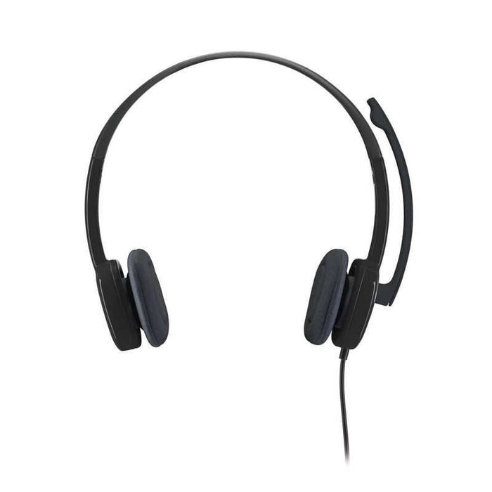 Logitech H151 Auricolari con Microfono - Microfono Girevole - Controlli su Cavo - Fascia Regolabile - Connessione Jack 3.5mm - Cavo 1.80m - Colore Nero