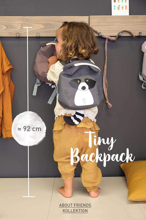 LÄSSIG Tiny Backpack, Zaino Piccolo per Bambini da 2 Anni per la Scuola Materna, con Cinturino, 20 x 9 x 24 cm, 3.5 L, Tiny Friends, Fox, Rosso