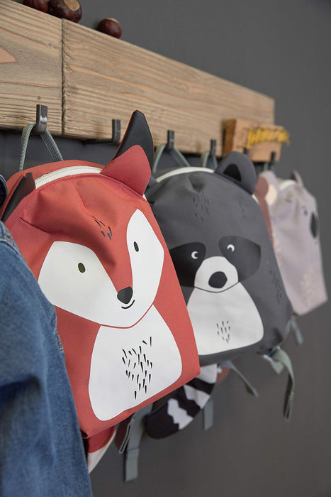 LÄSSIG Tiny Backpack, Zaino Piccolo per Bambini da 2 Anni per la Scuola Materna, con Cinturino, 20 x 9 x 24 cm, 3.5 L, Tiny Friends, Fox, Rosso