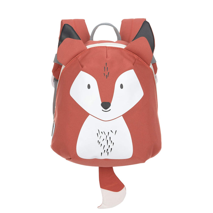 LÄSSIG Tiny Backpack, Zaino Piccolo per Bambini da 2 Anni per la Scuola Materna, con Cinturino, 20 x 9 x 24 cm, 3.5 L, Tiny Friends, Fox, Rosso