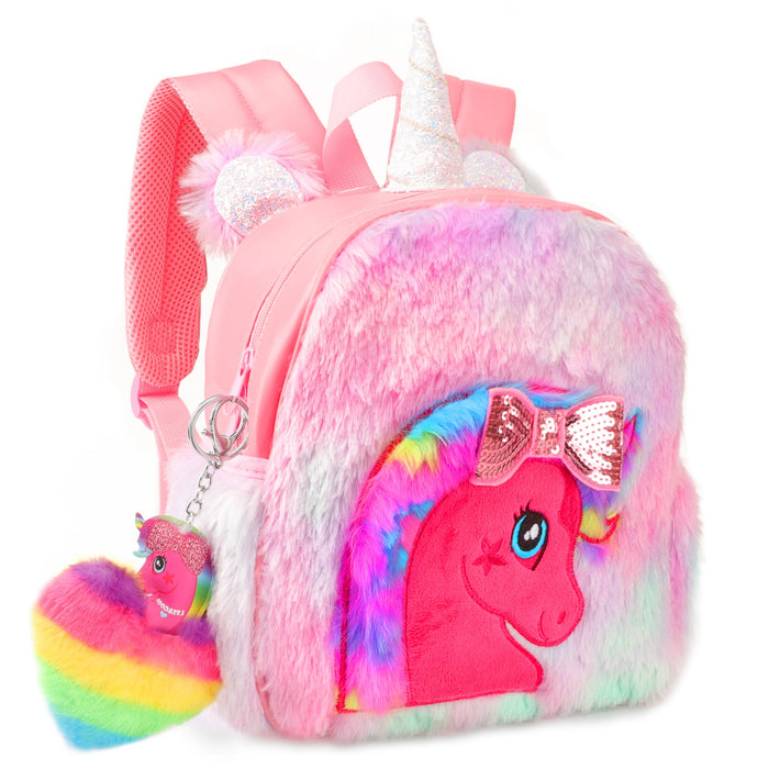 Zainetto Unicorno Peluche per Bambini, Leggero e Regolabile, Ideale per Asilo e Scuola Elementare, Regalo Perfetto per Compleanno e Natale