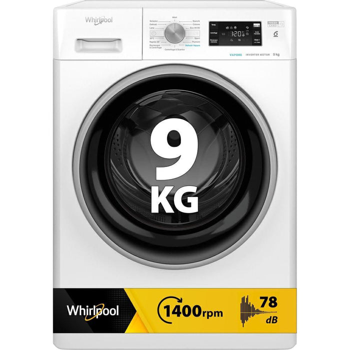 Lavatrice Whirlpool 9 kg 1400 giri Vapore Inverter