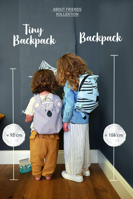 LÄSSIG Tiny Backpack, Zaino Piccolo per Bambini da 2 Anni per la Scuola Materna, con Cinturino, 20 x 9 x 24 cm, 3.5 L, Tiny Friends, Fox, Rosso