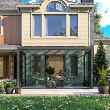 Laterale in vetro per veranda addossata 270x218 cm colore grigio scuro