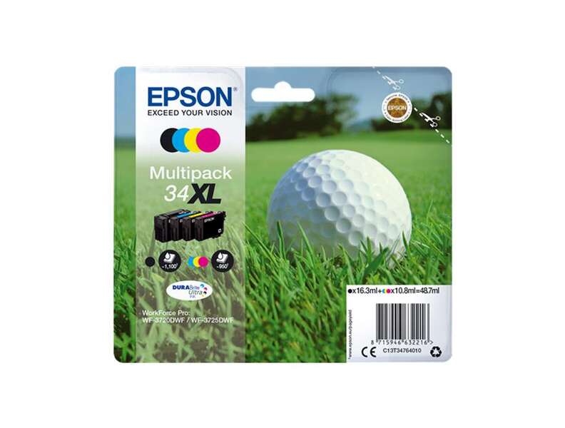 Epson T3476 Pack 4 Cartucce d'Inchiostro Originali - C13T34764010