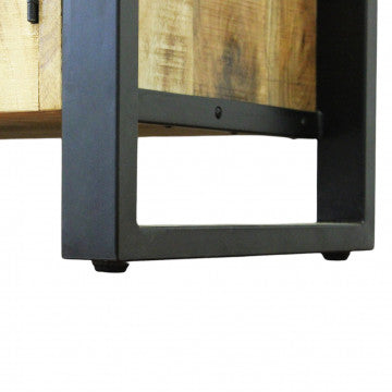 Mobile in legno di mango con 4 ante, 180x40x90 cm, struttura in metallo