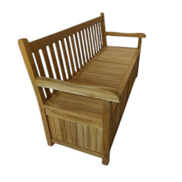 Panca con contenitore in teak, 160x64x92 cm, marrone chiaro