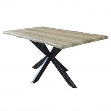 Tavolo piano MDF melaminico nodato 160x90 cm struttura metallo nera