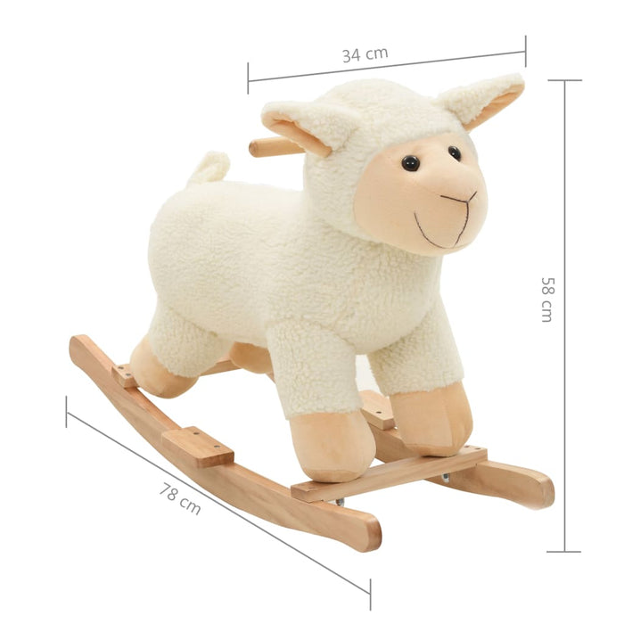 Giocattoli a Dondolo con Schienale in Peluche per Bambini 60x32x55 cm e oltre