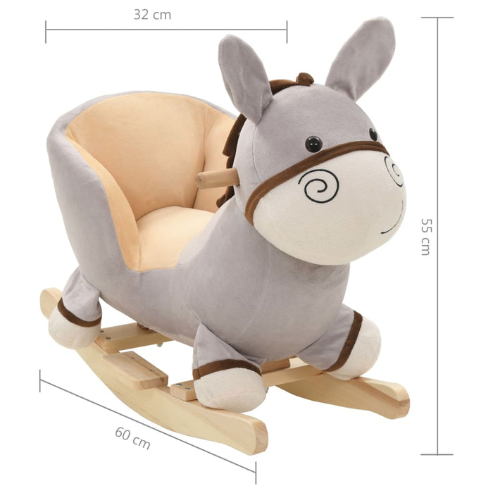 Giocattoli a Dondolo con Schienale in Peluche per Bambini 60x32x55 cm e oltre