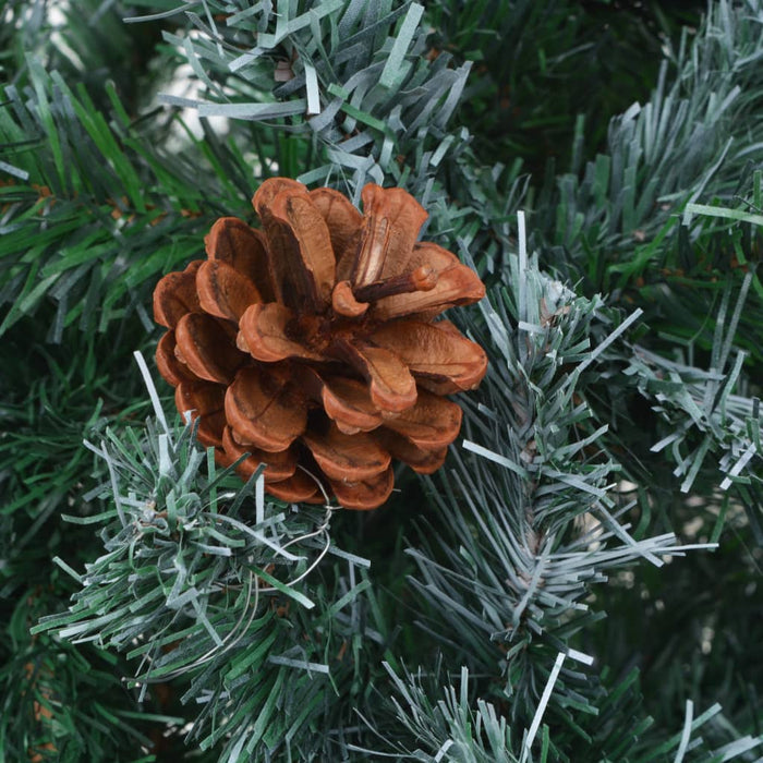 Albero di Natale Artificiale con Pigne e Neve Bianca