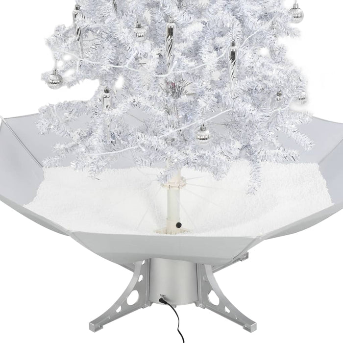 Albero di Natale con Neve e Base a Ombrellone