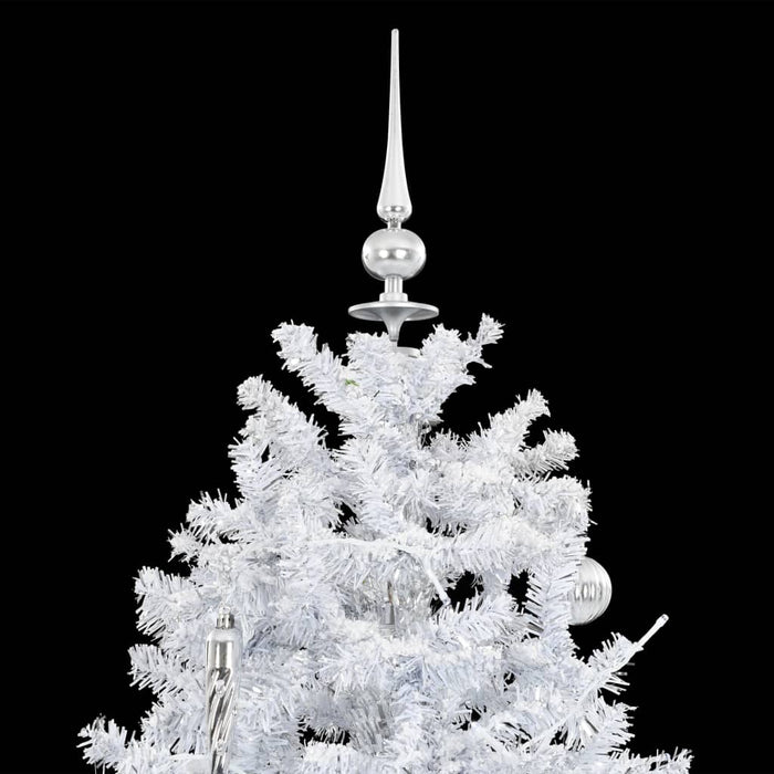 Albero di Natale con Neve e Base a Ombrellone