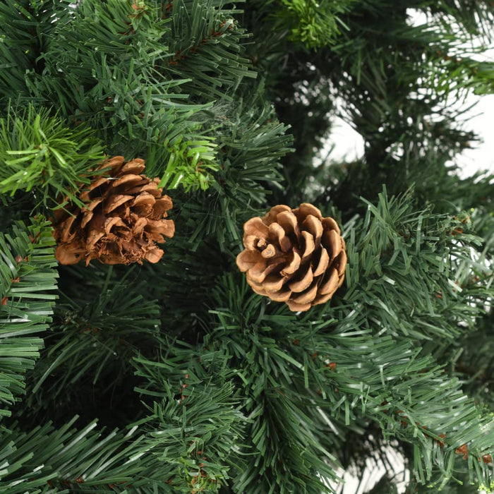 Albero di Natale Artificiale con Pigne e Neve Bianca