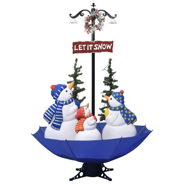 Albero di Natale con Nevicata e Base ad Ombrello in PVC