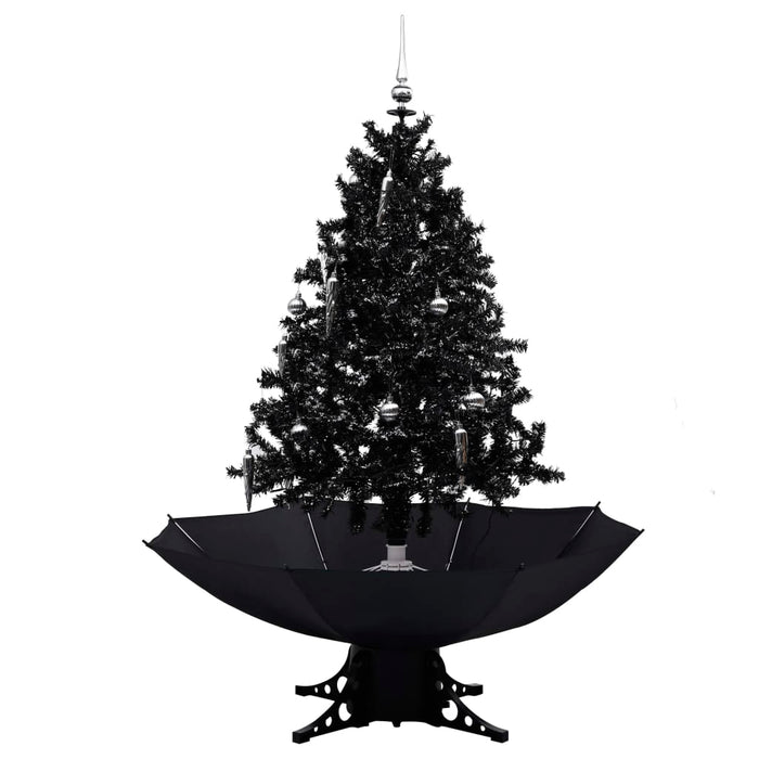 Albero di Natale con Nevicata e Base ad Ombrello in PVC