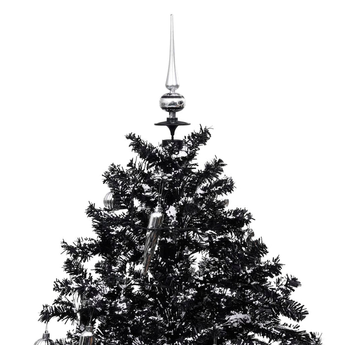 Albero di Natale con Nevicata e Base ad Ombrello in PVC