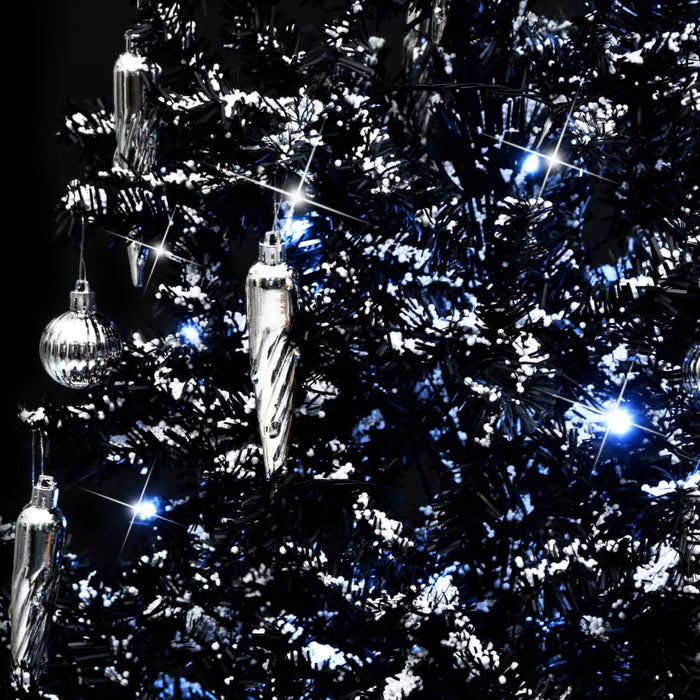 Albero di Natale con Nevicata e Base ad Ombrello in PVC